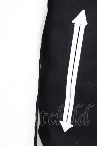 画像5: Roen / レザーコンビスワロフスキースタジャン 44 ブラックｘホワイト T-25-12-01-011-Ro-ou-YM-ZT (5)