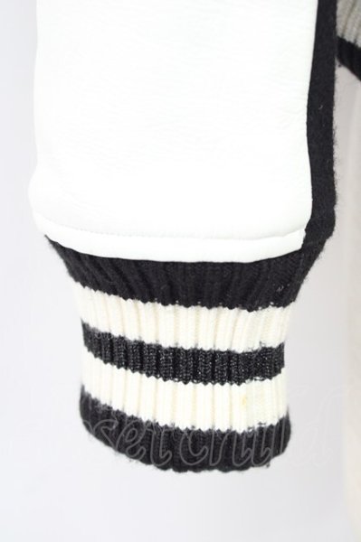 画像6: Roen / レザーコンビスワロフスキースタジャン 44 ブラックｘホワイト T-25-12-01-011-Ro-ou-YM-ZT (6)