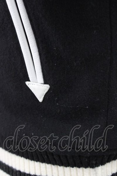 画像8: Roen / レザーコンビスワロフスキースタジャン 44 ブラックｘホワイト T-25-12-01-011-Ro-ou-YM-ZT (8)