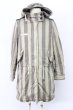 画像1: SHARE SPIRIT / ストライプモッズコート 36（レディース） グレーｘライトグレー T-25-12-01-012-SH-ou-YM-ZT (1)