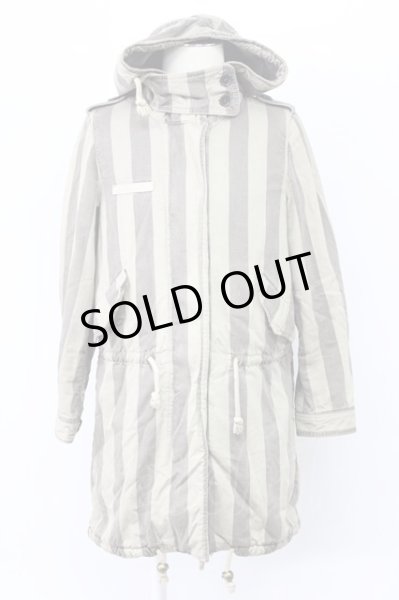 画像1: SHARE SPIRIT / ストライプモッズコート 36（レディース） グレーｘライトグレー T-25-12-01-012-SH-ou-YM-ZT-M109 (1)