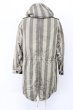 画像2: SHARE SPIRIT / ストライプモッズコート 36（レディース） グレーｘライトグレー T-25-12-01-012-SH-ou-YM-ZT (2)