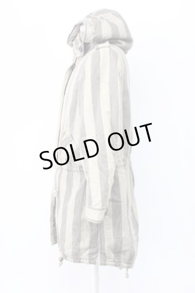 画像3: SHARE SPIRIT / ストライプモッズコート 36（レディース） グレーｘライトグレー T-25-12-01-012-SH-ou-YM-ZT-M109 (3)