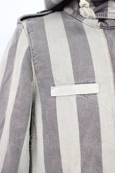 画像5: SHARE SPIRIT / ストライプモッズコート 36（レディース） グレーｘライトグレー T-25-12-01-012-SH-ou-YM-ZT (5)