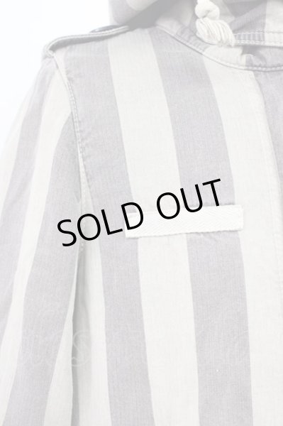 画像5: SHARE SPIRIT / ストライプモッズコート 36（レディース） グレーｘライトグレー T-25-12-01-012-SH-ou-YM-ZT-M109 (5)