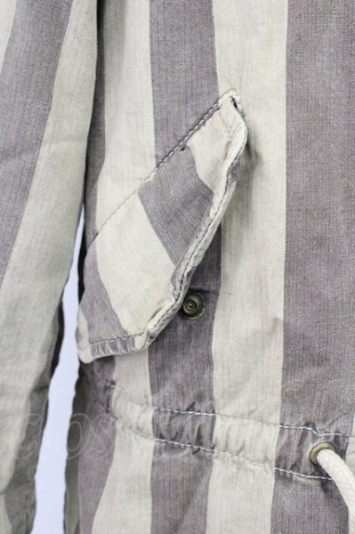 画像6: SHARE SPIRIT / ストライプモッズコート 36（レディース） グレーｘライトグレー T-25-12-01-012-SH-ou-YM-ZT (6)