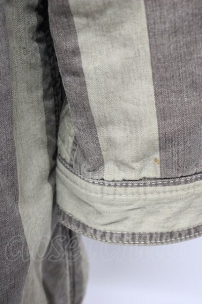 画像8: SHARE SPIRIT / ストライプモッズコート 36（レディース） グレーｘライトグレー T-25-12-01-012-SH-ou-YM-ZT (8)