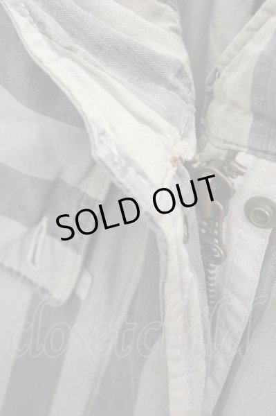 画像10: SHARE SPIRIT / ストライプモッズコート 36（レディース） グレーｘライトグレー T-25-12-01-012-SH-ou-YM-ZT-M109 (10)