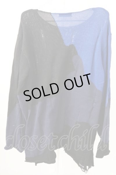 画像2: CIVARIZE / ダメージカモニットソー F ブラックｘブルー T-25-12-04-004-CI-to-YM-ZT (2)