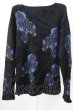 画像2: CIVARIZE / ローズジャガードモヘアニットソー 44 ブラックｘブルー T-25-12-04-006-CI-to-YM-ZT (2)