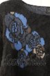画像3: CIVARIZE / ローズジャガードモヘアニットソー 44 ブラックｘブルー T-25-12-04-006-CI-to-YM-ZT (3)
