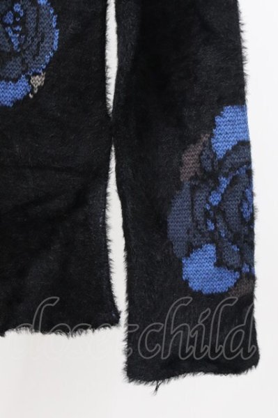 画像4: CIVARIZE / ローズジャガードモヘアニットソー 44 ブラックｘブルー T-25-12-04-006-CI-to-YM-ZT (4)