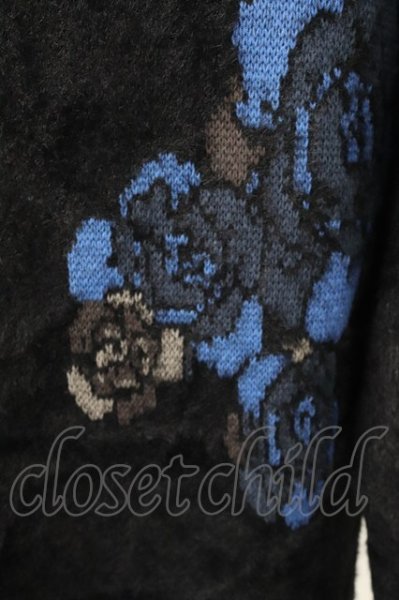 画像6: CIVARIZE / ローズジャガードモヘアニットソー 44 ブラックｘブルー T-25-12-04-006-CI-to-YM-ZT (6)