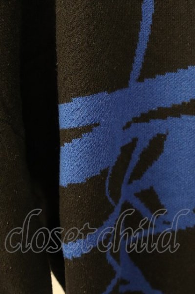 画像3: CIVARIZE / Mute スカルダブルジャガード 44 ブラックｘブルー T-25-12-04-007-CI-to-YM-ZT (3)