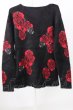 画像2: CIVARIZE / ローズジャガードモヘアニットソー 44 ブラックｘレッド T-25-12-04-008-CI-to-YM-ZT (2)