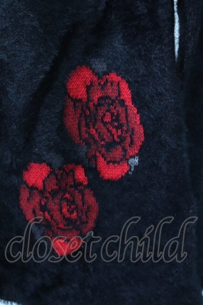 画像5: CIVARIZE / ローズジャガードモヘアニットソー 44 ブラックｘレッド T-25-12-04-008-CI-to-YM-ZT (5)