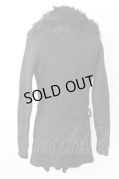 画像2: CIVARIZE / ファー付き接結ニットガウンカーディガン 44 ブラック T-25-12-04-010-CI-to-YM-ZT (2)