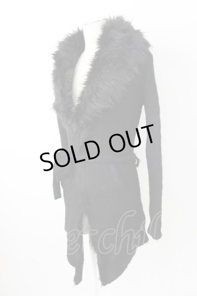 画像3: CIVARIZE / ファー付き接結ニットガウンカーディガン 44 ブラック T-25-12-04-010-CI-to-YM-ZT (3)