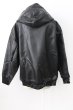 画像2: NO ID. / シンセティックレザーフーデッド ONE ブラック T-25-12-04-013-NO-ja-YM-ZT (2)