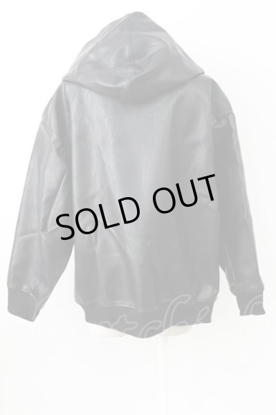 画像2: NO ID. / シンセティックレザーフーデッド ONE ブラック T-25-12-04-013-NO-ja-YM-ZT-ML038 (2)