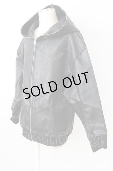 画像3: NO ID. / シンセティックレザーフーデッド ONE ブラック T-25-12-04-013-NO-ja-YM-ZT-ML038 (3)