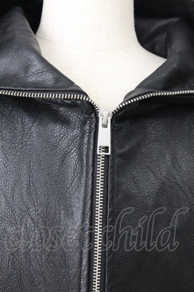 画像5: NO ID. / シンセティックレザーフーデッド ONE ブラック T-25-12-04-013-NO-ja-YM-ZT (5)