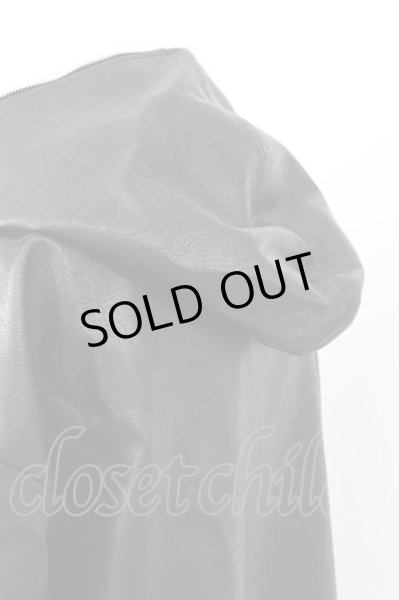 画像7: NO ID. / シンセティックレザーフーデッド ONE ブラック T-25-12-04-013-NO-ja-YM-ZT-ML038 (7)