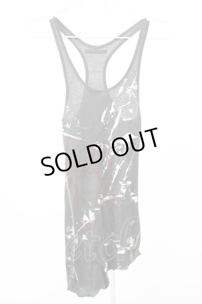 画像1: 14th Addiction / ペインティングステッチタンクトップ 0（レディース） ブラック T-25-12-10-003-14-to-YM-ZT (1)