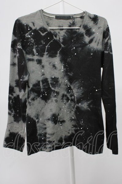 画像1: FUGA / Fazenda ムラ染め加工カットソー 44 ブラック T-25-12-10-023-FU-to-YM-ZT (1)