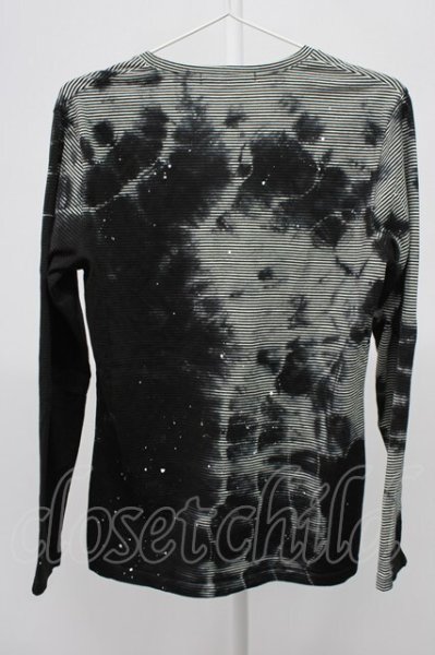 画像2: FUGA / Fazenda ムラ染め加工カットソー 44 ブラック T-25-12-10-023-FU-to-YM-ZT (2)