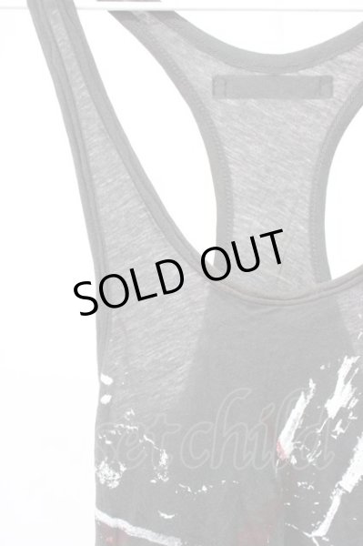 画像3: 14th Addiction / ペインティングステッチタンクトップ 0（レディース） ブラック T-25-12-10-003-14-to-YM-ZT (3)