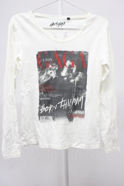 画像1: FUGA / LADY GAGAカットソー 44 ホワイト T-25-12-10-026-FU-to-YM-ZT (1)