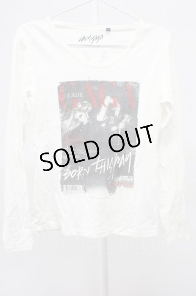 画像1: FUGA / LADY GAGAカットソー 44 ホワイト T-25-12-10-026-FU-to-YM-ZT078 (1)