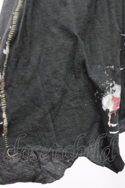 画像4: 14th Addiction / ペインティングステッチタンクトップ 0（レディース） ブラック T-25-12-10-003-14-to-YM-ZT (4)