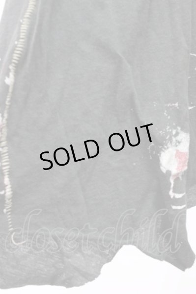 画像4: 14th Addiction / ペインティングステッチタンクトップ 0（レディース） ブラック T-25-12-10-003-14-to-YM-ZT (4)