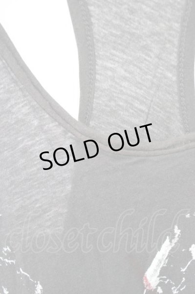 画像6: 14th Addiction / ペインティングステッチタンクトップ 0（レディース） ブラック T-25-12-10-003-14-to-YM-ZT (6)