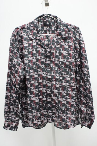 画像1: HARE / 開き襟総柄長袖シャツ M パープル T-25-12-10-033-HA-sh-YM-ZT (1)