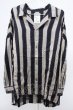 画像1: SHAREEF / STRIPE PAJAMA シャツ 2 グレージュｘブラックｘパープル T-25-12-10-035-SH-sh-YM-ZT (1)
