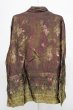 画像2: ZARA / 転写総柄ワイドシャツ L ブラウンｘボルドー T-25-12-10-036-ZA-sh-YM-ZT (2)