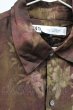 画像3: ZARA / 転写総柄ワイドシャツ L ブラウンｘボルドー T-25-12-10-036-ZA-sh-YM-ZT (3)