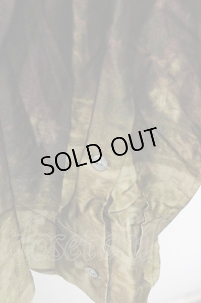 画像4: ZARA / 転写総柄ワイドシャツ L ブラウンｘボルドー T-25-12-10-036-ZA-sh-YM-ZT056 (4)