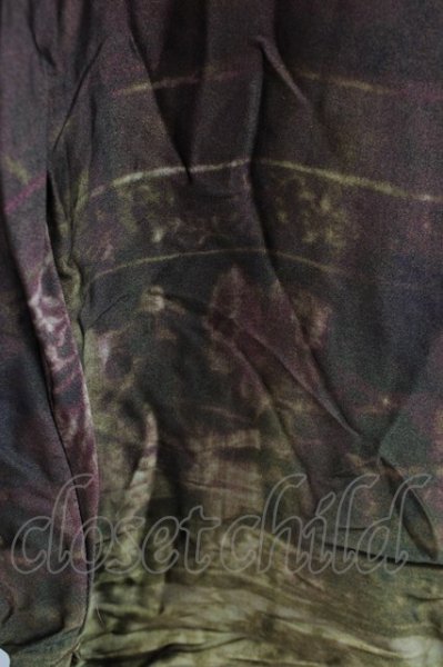 画像5: ZARA / 転写総柄ワイドシャツ L ブラウンｘボルドー T-25-12-10-036-ZA-sh-YM-ZT (5)