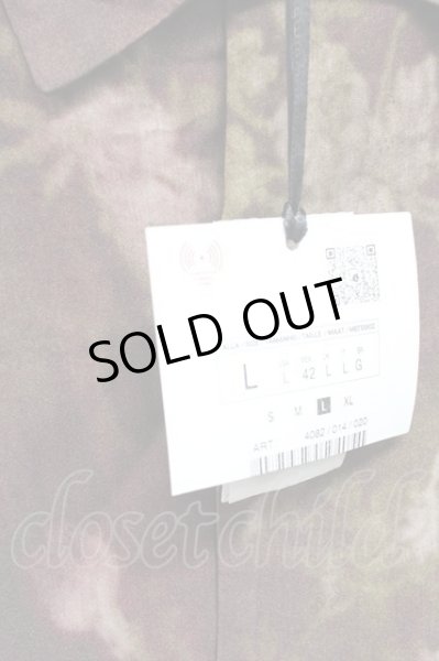 画像6: ZARA / 転写総柄ワイドシャツ L ブラウンｘボルドー T-25-12-10-036-ZA-sh-YM-ZT056 (6)