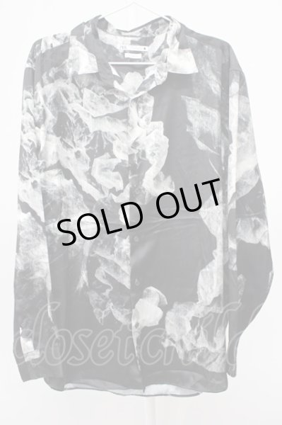 画像1: ZARA / RELAXED FIT 総柄シャツ L ブラック T-25-12-10-037-ZA-sh-YM-ZT056 (1)