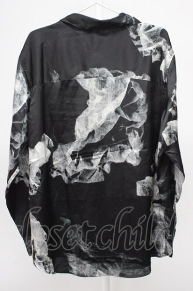 画像2: ZARA / RELAXED FIT 総柄シャツ L ブラック T-25-12-10-037-ZA-sh-YM-ZT (2)