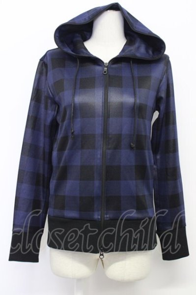 画像1: SCHLUSSEL / コーティングツイルチェックパーカー 2 ネイビー T-25-12-10-042-SC-to-YM-ZT (1)