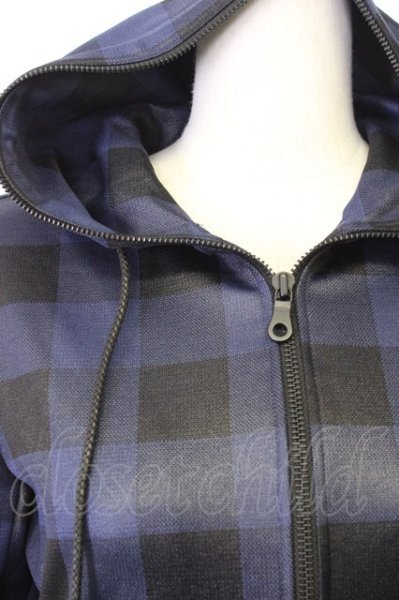 画像4: SCHLUSSEL / コーティングツイルチェックパーカー 2 ネイビー T-25-12-10-042-SC-to-YM-ZT (4)