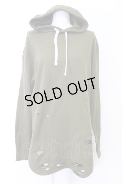 画像1: FUGA / オパールダメージプルパーカー 44 カーキ T-25-12-10-044-FU-to-YM-ZT027 (1)