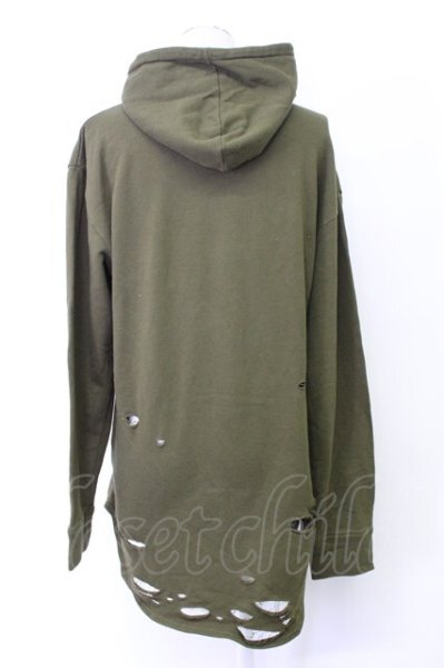 画像2: FUGA / オパールダメージプルパーカー 44 カーキ T-25-12-10-044-FU-to-YM-ZT (2)