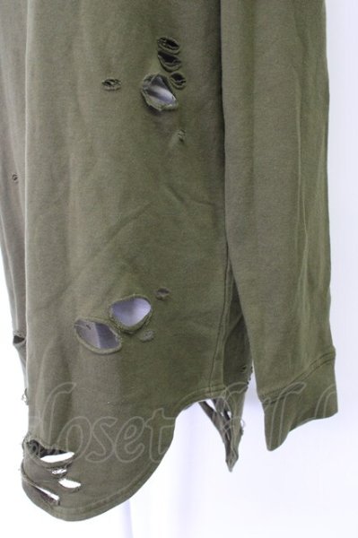 画像3: FUGA / オパールダメージプルパーカー 44 カーキ T-25-12-10-044-FU-to-YM-ZT (3)